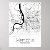 Memphis Map - Tennessee - City Map Poster ポスター (正面)