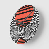 Memphis OpArt ラウンド壁時計 (傾斜)