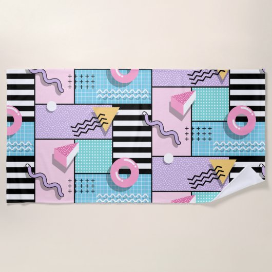 Memphis Party ビーチタオル (正面)