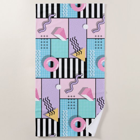 Memphis Party ビーチタオル (正面)