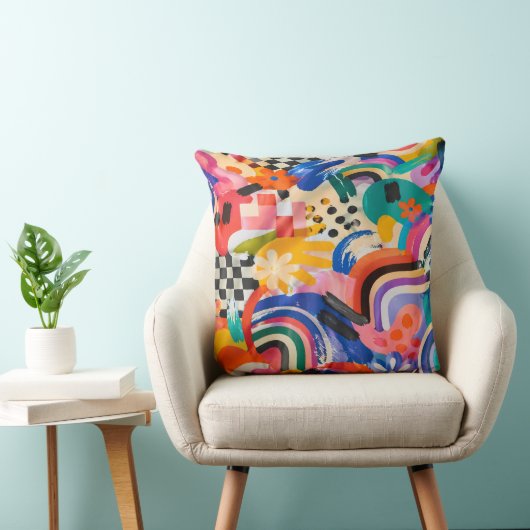 Memphis Pattern Pillow クッション (椅子)