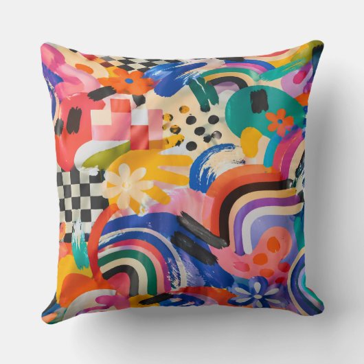 Memphis Pattern Pillow クッション (裏面)
