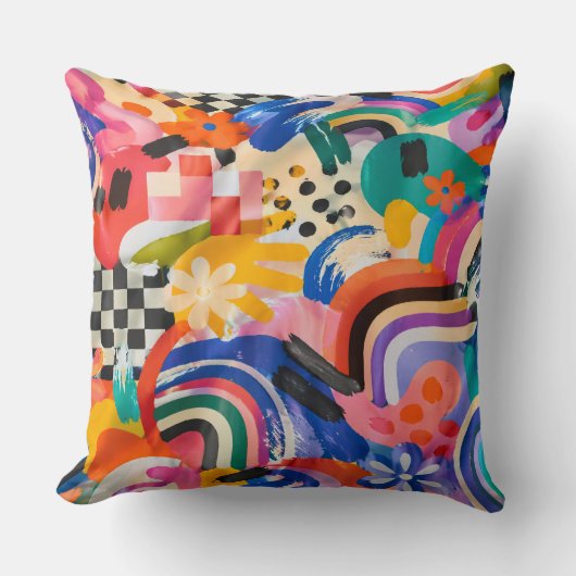 Memphis Pattern Pillow クッション (正面)