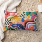 Memphis Pattern Pillow ランバークッション (ブランケット)