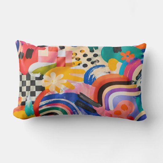 Memphis Pattern Pillow ランバークッション (正面)