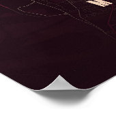 Memphis Ruby Map Print Tennessee Poster Wall Art  ポスター (角)