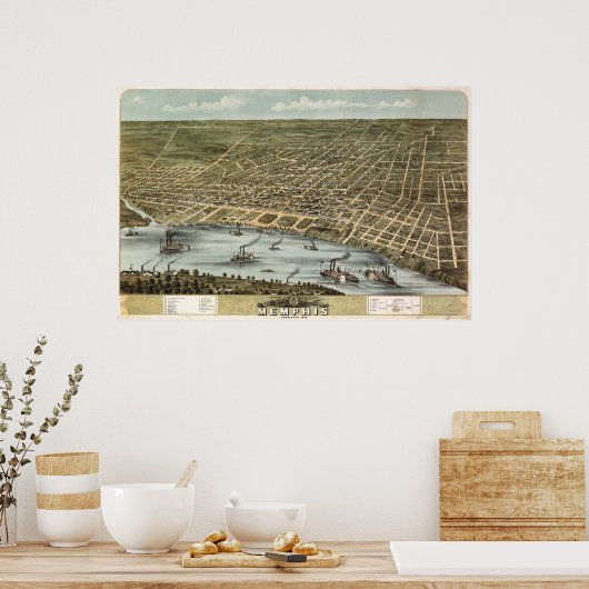 Memphis (Ruger) - 1870 BigMapBlog.com ポスター (キッチン)