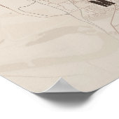 Memphis Rustic Map Print Tennessee Poster Wall Art ポスター (角)