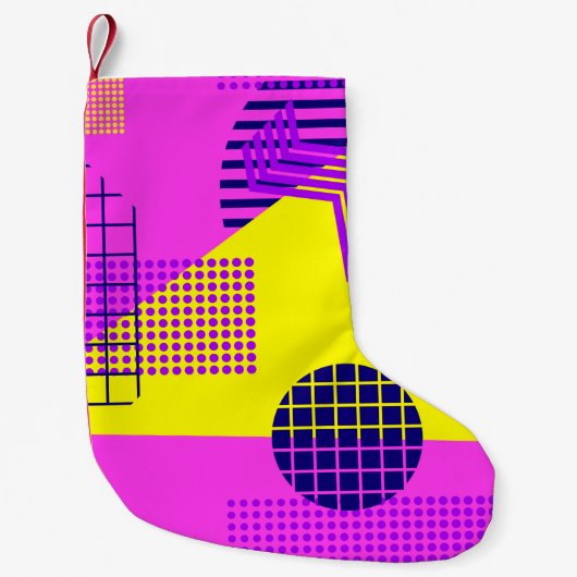 Memphis seamless pattern, geometric shapes in the  スモールクリスマスストッキング (正面)