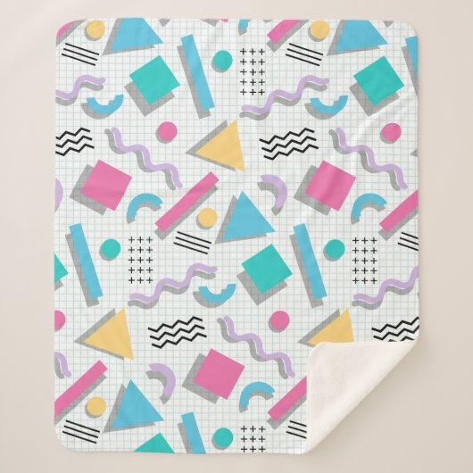Memphis Shapes シェルパブランケット (正面)