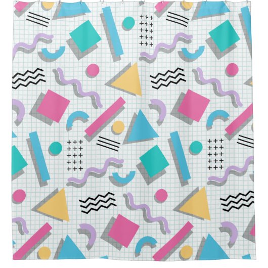 Memphis Shapes シャワーカーテン (正面)