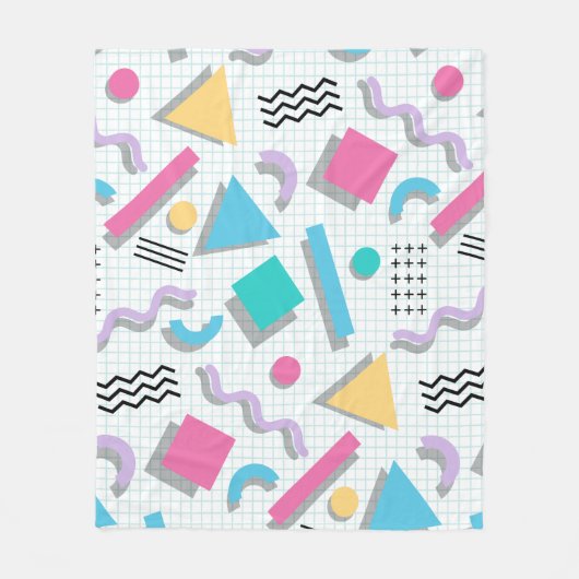 Memphis Shapes フリースブランケット (正面)