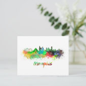 Memphis skyline in watercolor ポストカード (スタンド正面)