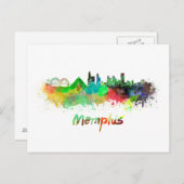 Memphis skyline in watercolor ポストカード (正面/裏面)