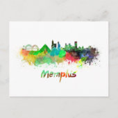 Memphis skyline in watercolor ポストカード (正面)