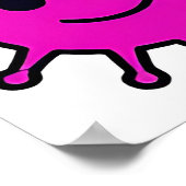 Memphis Style Retro Virus Pattern Neon ポスター (角)