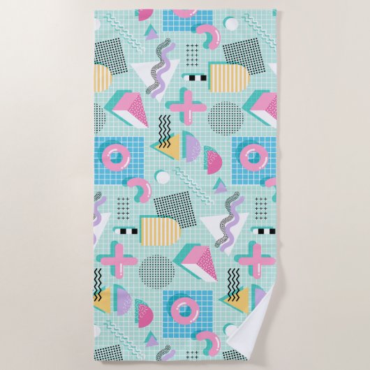 Memphis Sweet Candies ビーチタオル (正面)