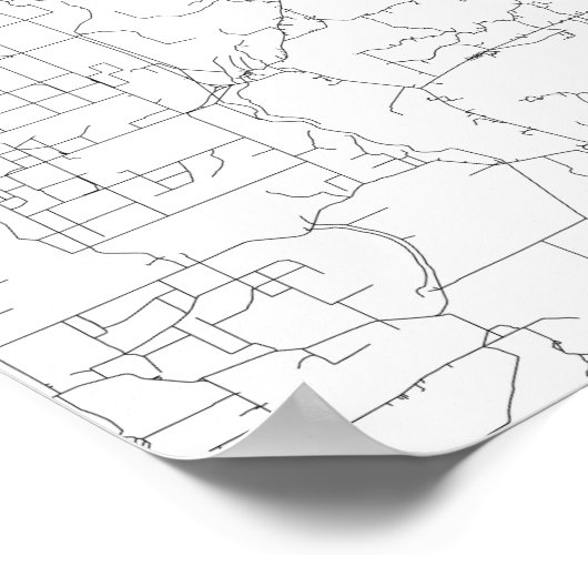 Memphis, Tennessee (black on white) ポスター (角)