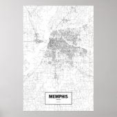 Memphis, Tennessee (black on white) ポスター (正面)