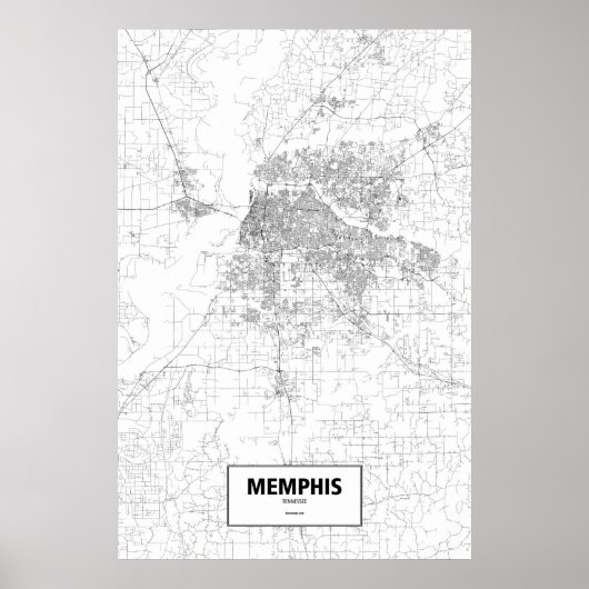 Memphis, Tennessee (black on white) ポスター (正面)