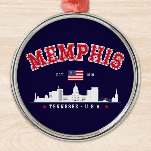 "Memphis Tennessee – Skyline City メタルオーナメント