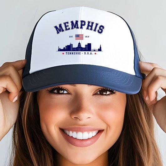 "Memphis TN Embroidered – Classic Skyline  キャップ