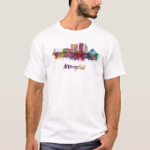 Memphis V2 skyline in watercolor Tシャツ (正面)