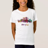 Memphis V2 skyline in watercolor Tシャツ (正面)