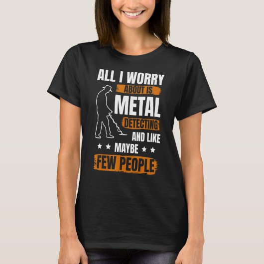 Men金属検出器宝金属検出用金属 Tシャツ (正面)