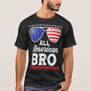 Men All American Bro 4th of 7月ファミリーマッチングS Tシャツ
