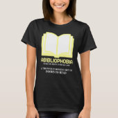 Men and Women Bookworm Reader  Abibliophobia Tシャツ (正面)