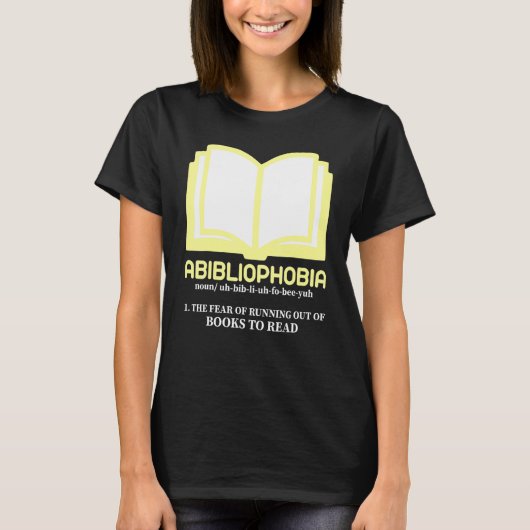 Men and Women Bookworm Reader  Abibliophobia Tシャツ (正面)