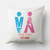 Men and Women Typography Icon Design クッション (正面)
