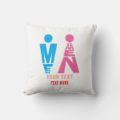 Men and Women Typography Icon Design クッション (正面)