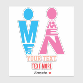 Men and Women Typography Icon Design シール