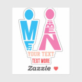 Men and Women Typography Icon Design シール (シート)