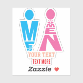 Men and Women Typography Icon Design シール