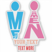 Men and Women Typography Icon Design シール (正面)