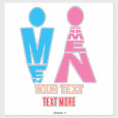 Men and Women Typography Icon Design シール (シート)