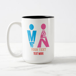 Men and Women Typography Icon Design ツートーンマグカップ