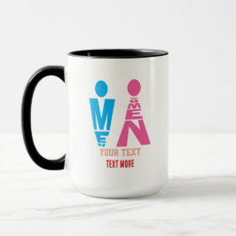 Men and Women Typography Icon Design マグカップ