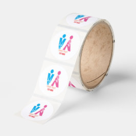 Men and Women Typography Icon Design ラウンドシール