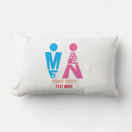 Men and Women Typography Icon Design ランバークッション