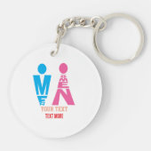 Men and Women Typography Icon Design – Bold Pink & キーホルダー (裏面)