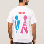 Men and Women Typography Icon Design Tシャツ (裏面)