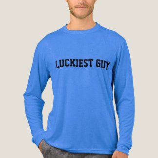 Men Blue "ラッキーガイ" トライブレンドTシャツ