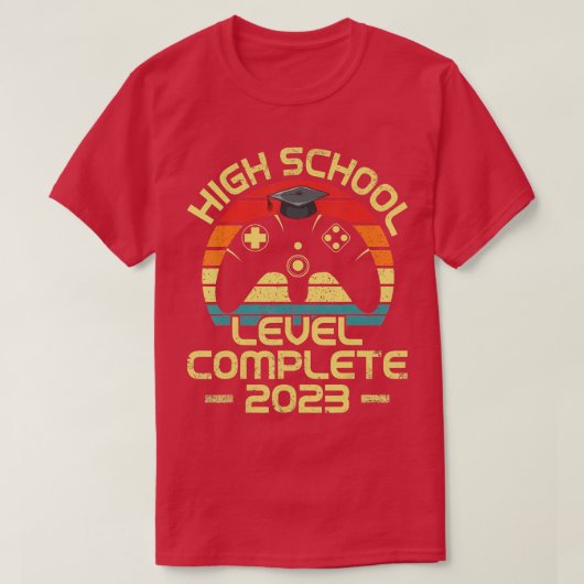Men Boy Graduation High School Level Complete Gift Tシャツ (デザイン正面)