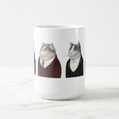 MEN CATS 背の高い白いマグカップ コーヒーマグカップ (中央)