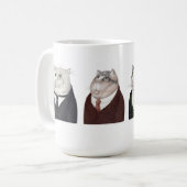 MEN CATS 背の高い白いマグカップ コーヒーマグカップ (正面左)