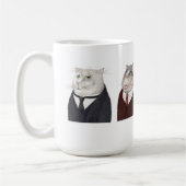 MEN CATS 背の高い白いマグカップ コーヒーマグカップ (左)